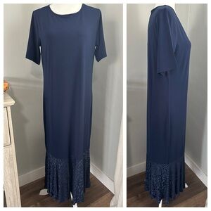 NWT!! Antthony Elegant Nay Blue Midi/Maxi Dress, Mixed Media, Animal Print, M